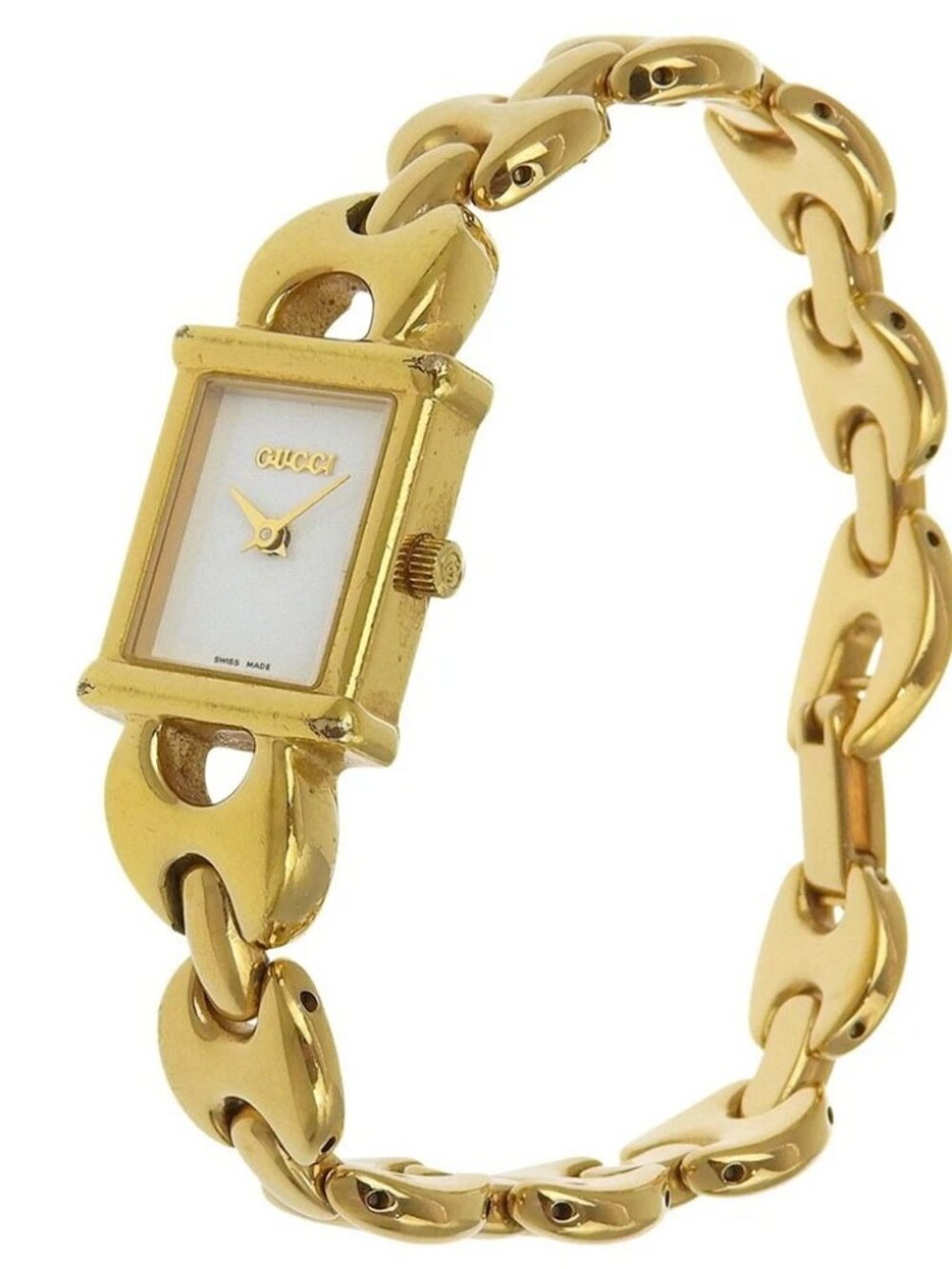 GUCCI Watches 1800L WhiteDial Plated Gold Quartz Analog display Women